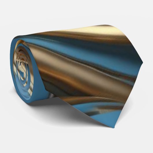 Blauw Goud Marvel Stropdas (Opgerold)