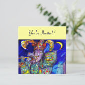 BLAUW, goud metaalpapier Kaart (Staand voorkant)