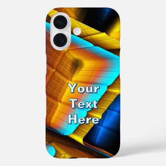Blauw-Goud Metallic Patroon 33 Case-Mate iPhone Case (Achterkant)