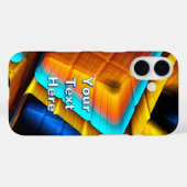 Blauw-Goud Metallic Patroon 33 Case-Mate iPhone Case (Achterkant (horizontaal))