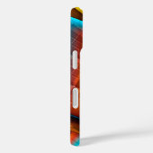 Blauw-Goud Metallic Patroon 33 Case-Mate iPhone Case (Achterkant / Rechts)