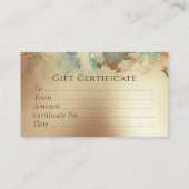 Blauw Goud Modern Abstract Cadeaubon Visitekaartje (Achterkant)