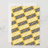 Blauw & Goud Modern Afstuderen Fotouitnodiging Kaart (Achterkant)