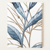 Blauw Goud Modern Bloemig Elegant Huwelijk Planner (Achterkant)