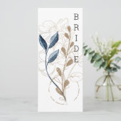 Blauw goud Modern Floral Elegant Stoel Menu (Staand voorkant)