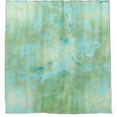 Blauw & goud modern gemarmerd abstract marmeren sp douchegordijn (Voorkant)