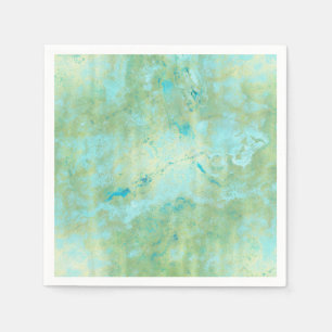 Blauw & Goud Modern Marmer Abstracte Marmer Spatwa Servet