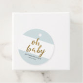 Blauw & Goud Modern Stripes Jongen Baby shower Bedankjes Labels (In situ)