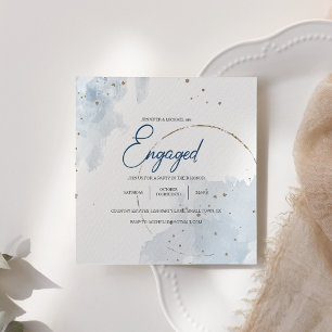 Blauw Goud Moderne Bloemrijke Elegante Glitter Ver
