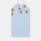 Blauw & Goud Moderne Slingerlichtjes Chic Feest Fa Cadeaulabel (Achterkant)