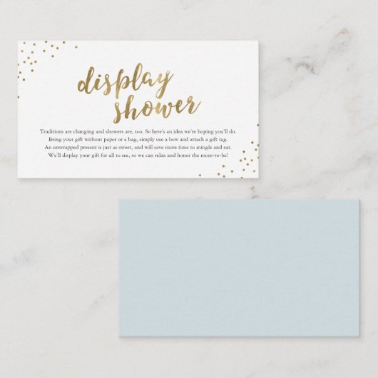 Blauw & Goud Moderne Strepen Display Douche Informatiekaartje (Voorkant / Achterkant)