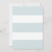 Blauw & Goud Moderne Strepen Oh Baby shower Invite Kaart (Achterkant)