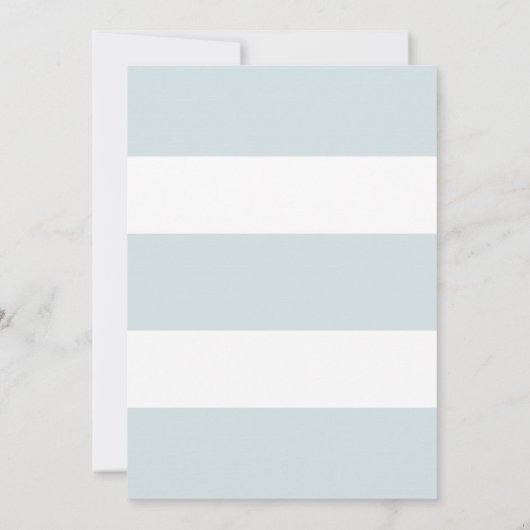 Blauw & Goud Moderne Strepen Oh Baby shower Invite Kaart (Achterkant)