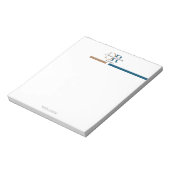 Blauw Goud Monogram Eenvoudig Modern Notitieblok (Linkerzijde)