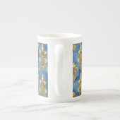 Blauw Goud Mozaik Art, stijl, Mok (Achterkant)