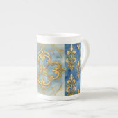Blauw Goud Mozaik Art, stijl, Mok (Voorkant rechts)