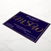 Blauw Goud MSW Afstudeerfeest Folie Uitnodiging (Gedraaid)