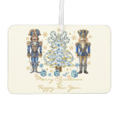 Blauw Goud Notenkrakers Vrolijk Kerstfeest Luchtverfrisser (Achterkant)