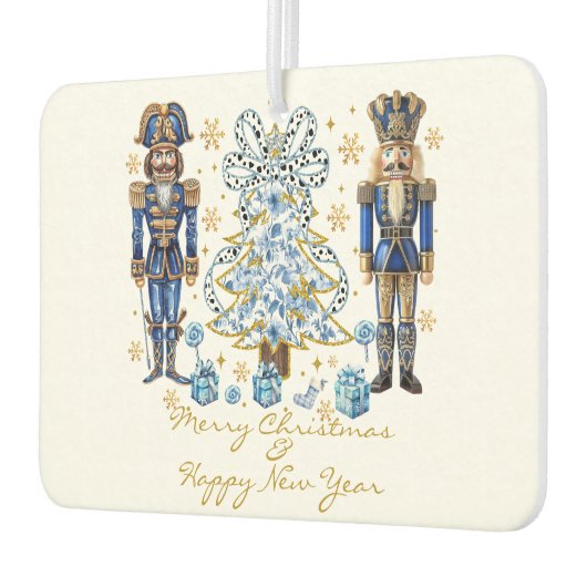 Blauw Goud Notenkrakers Vrolijk Kerstfeest Luchtverfrisser (Links)