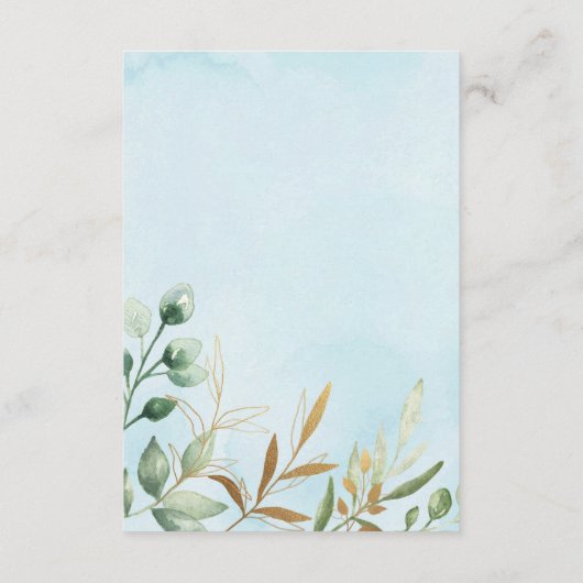 Blauw Goud Oerwoud Safari Dieren Luier Raffle Informatiekaartje (Achterkant)