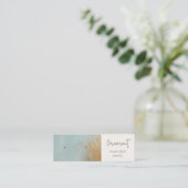 Blauw Goud Olie Verf Textuur Oorbel Stud Houder Mini Visitekaartje (Staand voorkant)