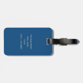 Blauw Goud Olifant Monogram Bagagelabel (Achterkant horizontaal)