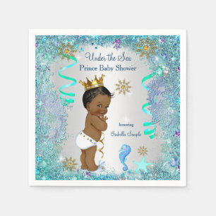 Blauw Goud Onder De Zee Prins Baby Borrel Etnisch Servetten