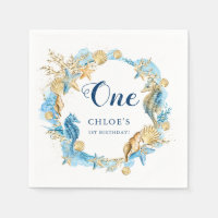 Blauw & Goud Onder het Zee Verjaardag