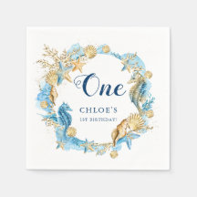 Blauw & Goud Onder het Zee Verjaardag