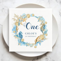 Blauw & Goud Onder het Zee Verjaardag