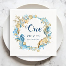 Blauw & Goud Onder het Zee Verjaardag