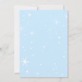 Blauw Goud Over De Maan Baby shower Kaart (Achterkant)