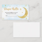 Blauw Goud Over De Maan Baby shower Luier Raffle Informatiekaartje (Voorkant / Achterkant)
