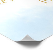 Blauw Goud Over de Maan Baby shower Welkomstbord Poster (Hoek)