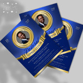 Blauw & Goud Pastorale Waardering Herkenning Flyer