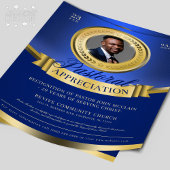 Blauw & Goud Pastorale Waardering Herkenning Flyer