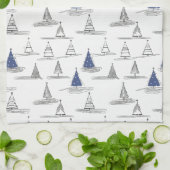 Blauw Goud Patroon#5 ID1009 Theedoek (Gevouwen)