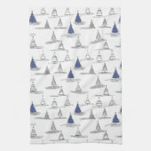 Blauw Goud Patroon#5 ID1009 Theedoek (Verticaal)