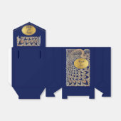 Blauw Goud Pauw Art Nouveau Wedding Favoriet Box Bedankdoosjes (Uitgevouwen)