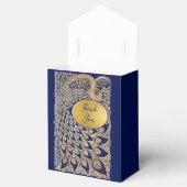 Blauw Goud Pauw Art Nouveau Wedding Favoriet Box Bedankdoosjes (Geopend)
