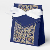 Blauw Goud Pauw Art Nouveau Wedding Favoriet Box Bedankdoosjes (Voorkant Zijde)