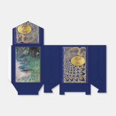 Blauw Goud Pauw Art Nouveau Wedding Favoriet Box Bedankdoosjes (Uitgevouwen)