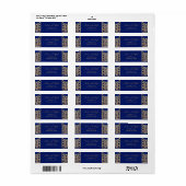 Blauw Goud Pauw Indiase bruiloft Etiket (Full Sheet)