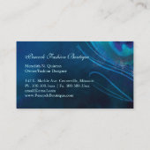 Blauw Goud Pauw Veren Monogram Visitekaartje (Achterkant)