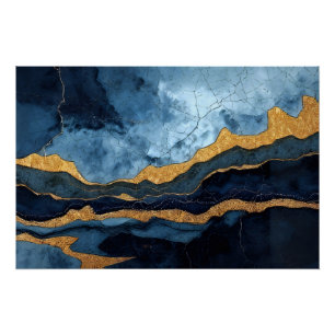 Blauw Goud Perfect Poster