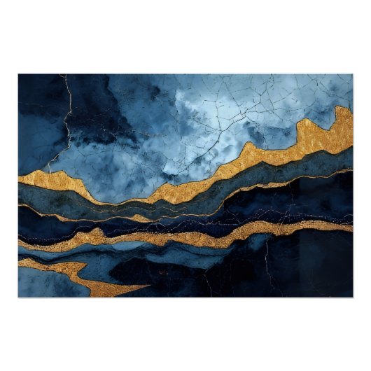 Blauw Goud Perfect Poster (Voorkant)