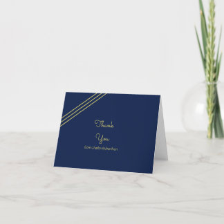 Blauw Goud Persoonlijke Blanco Bedankkaartjes Bedankkaart