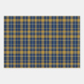 Blauw & Goud Plaid Inpakpapier Vel (Voorkant 3)