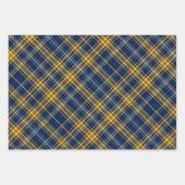 Blauw & Goud Plaid Inpakpapier Vel (Voorkant)