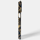 Blauw Goud Poinsettia Bloem Mandala Case-Mate iPhone Case (Achterkant / Rechts)